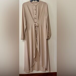 Elegant High Low Beige Blouse size Large